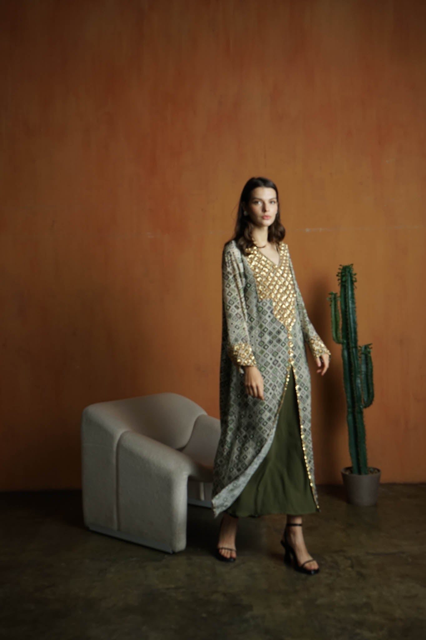 Emerald Elegance Kaftan by Dulce Couture