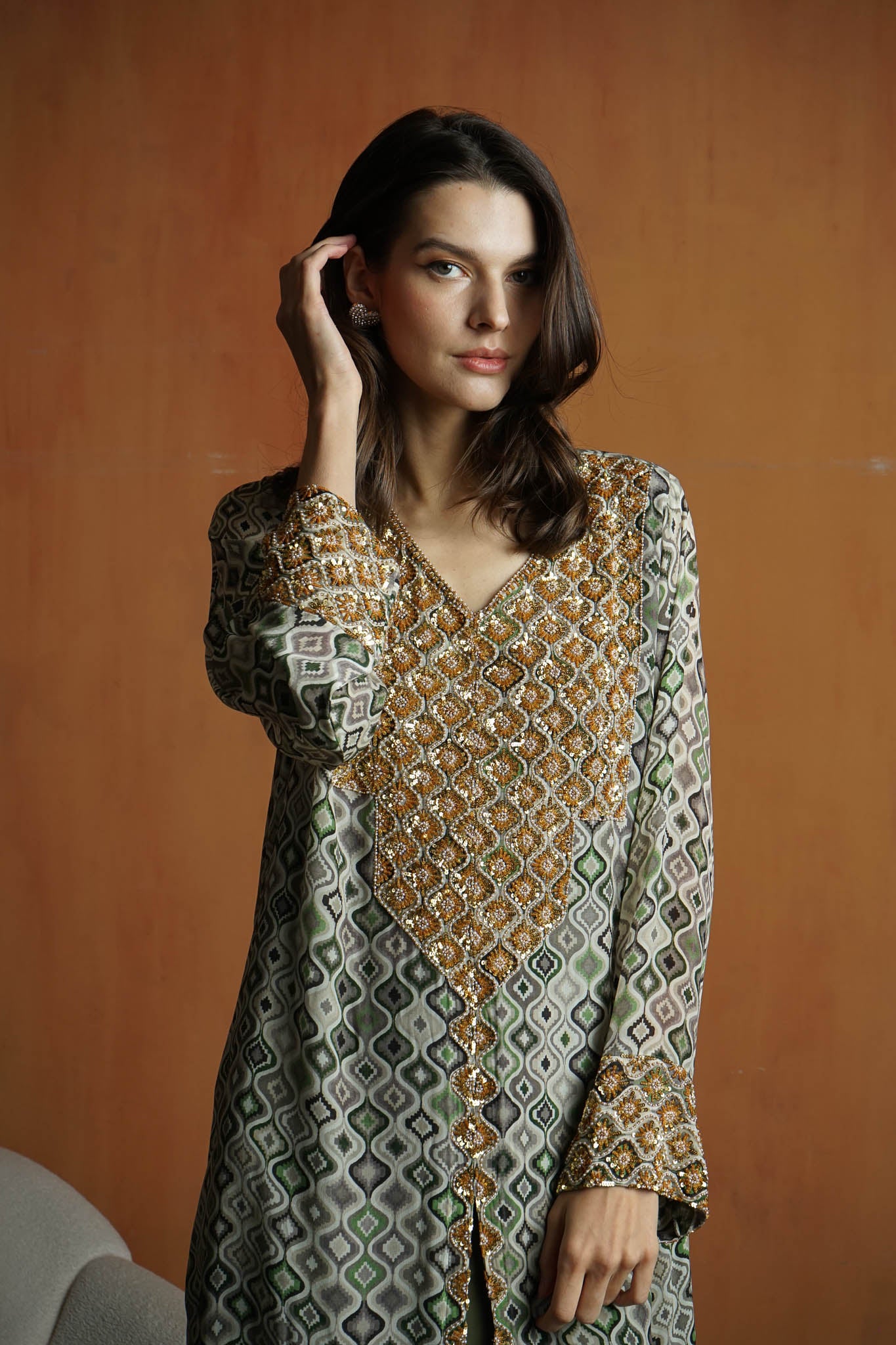 Emerald Elegance Kaftan by Dulce Couture