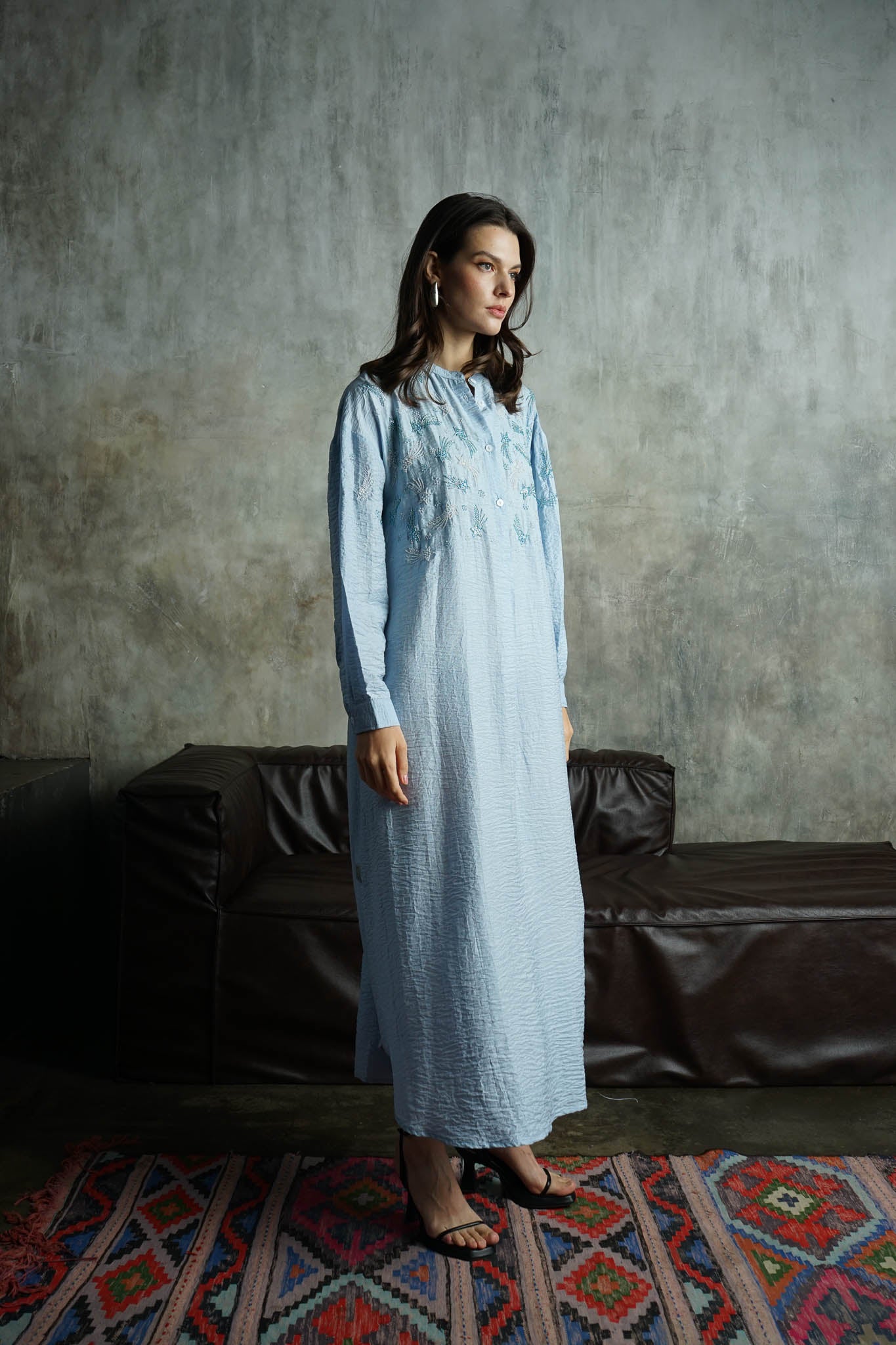 Azure Linen Serenity Kaftan by Dulce Couture