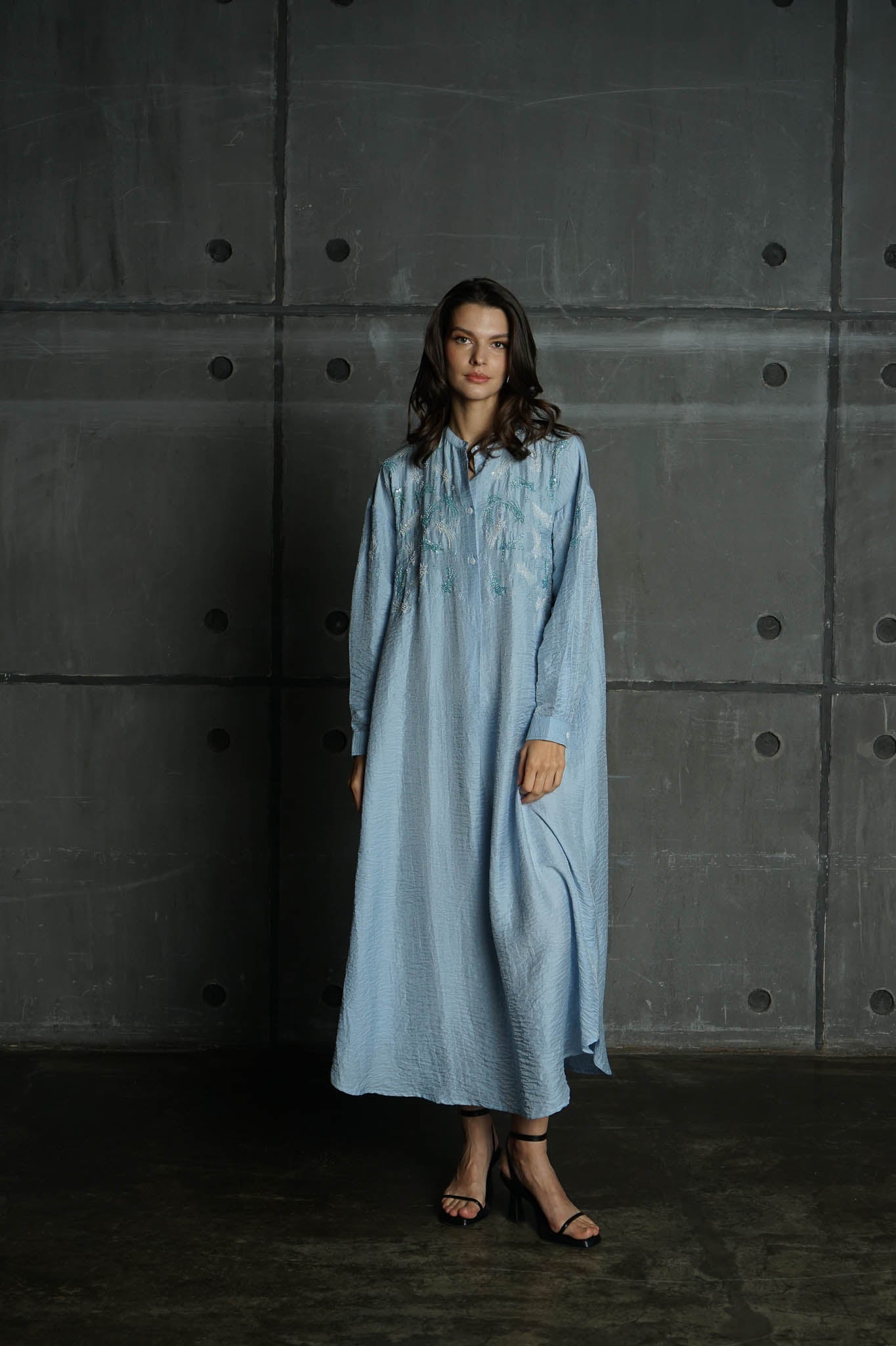 Azure Linen Serenity Kaftan by Dulce Couture