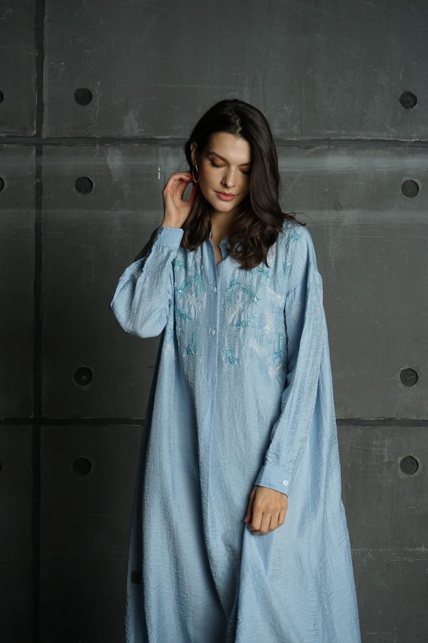 Azure Linen Serenity Kaftan by Dulce Couture