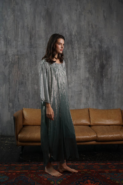 Ambreé Silk Green kaftan by Dulce Couture