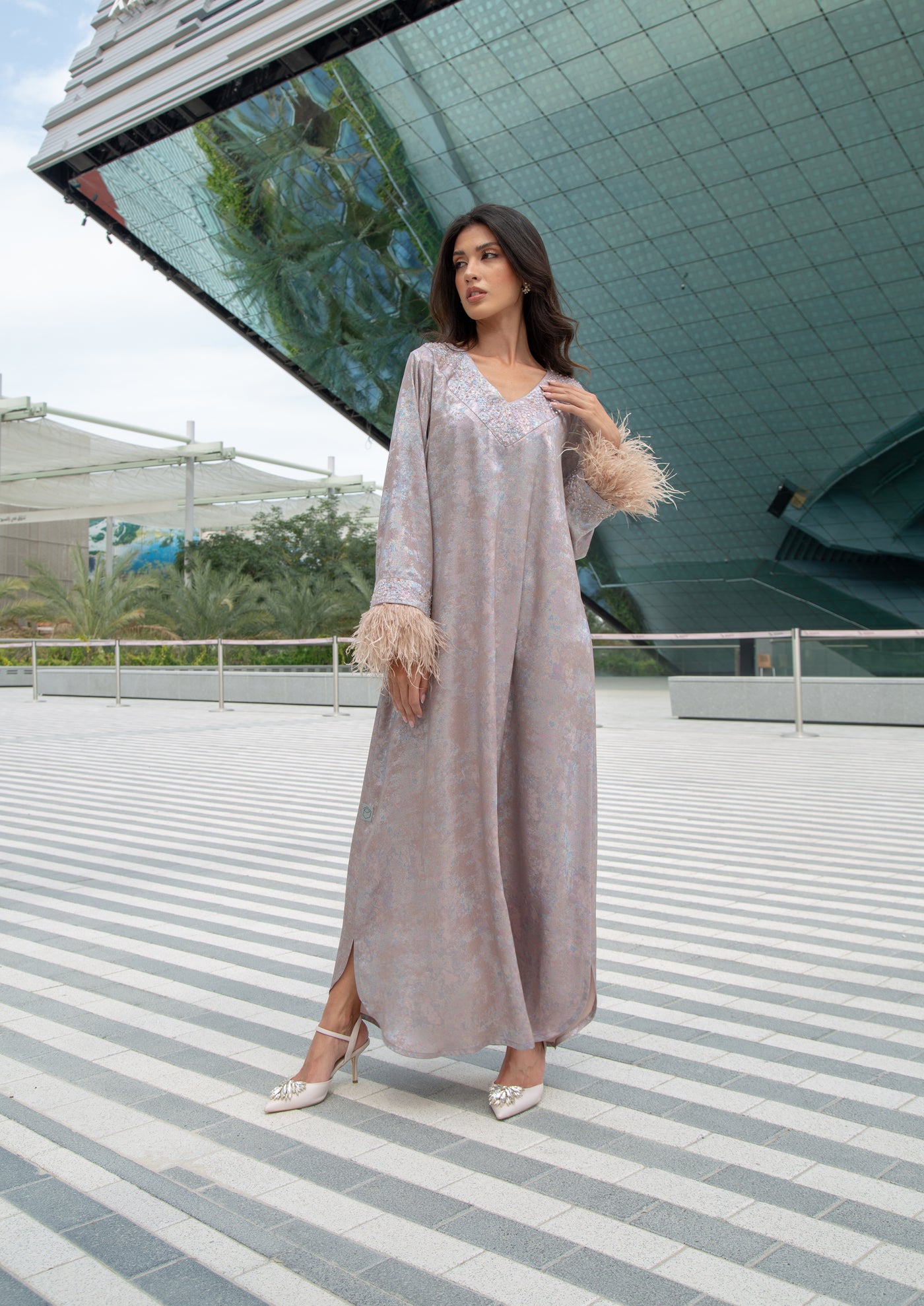 Shiny Blush Kaftan by Dulce couture