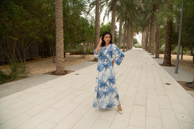Blue Palm Oversize Kaftan by Dulce Couture