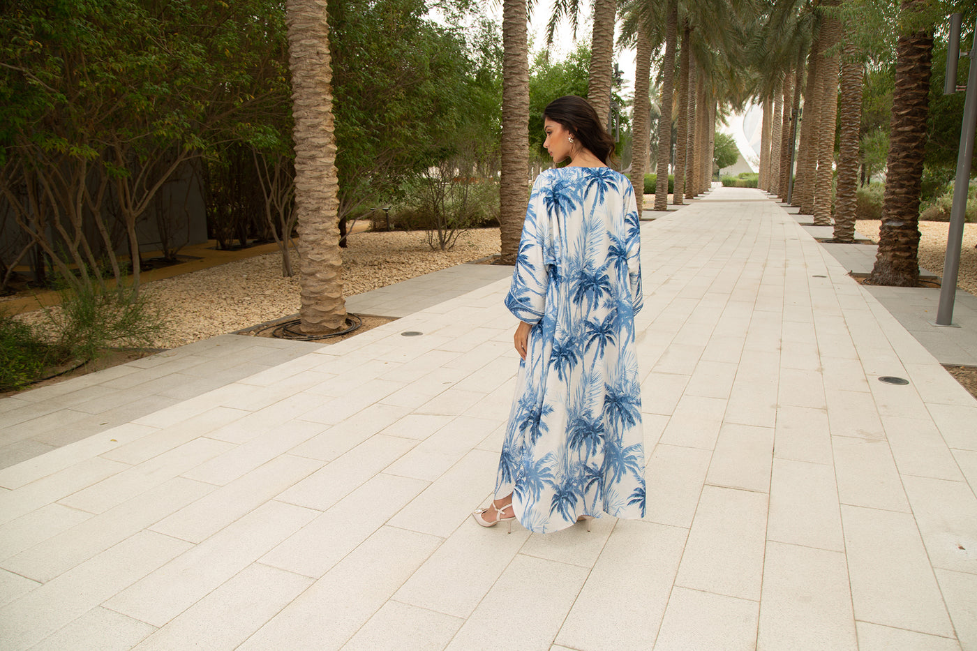 Blue Palm Oversize Kaftan by Dulce Couture
