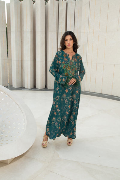 Green Heart Oversize Kaftan By Dulce Couture