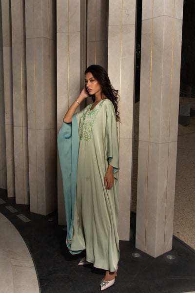 Two Shades Green Kaftan by Dulce couture