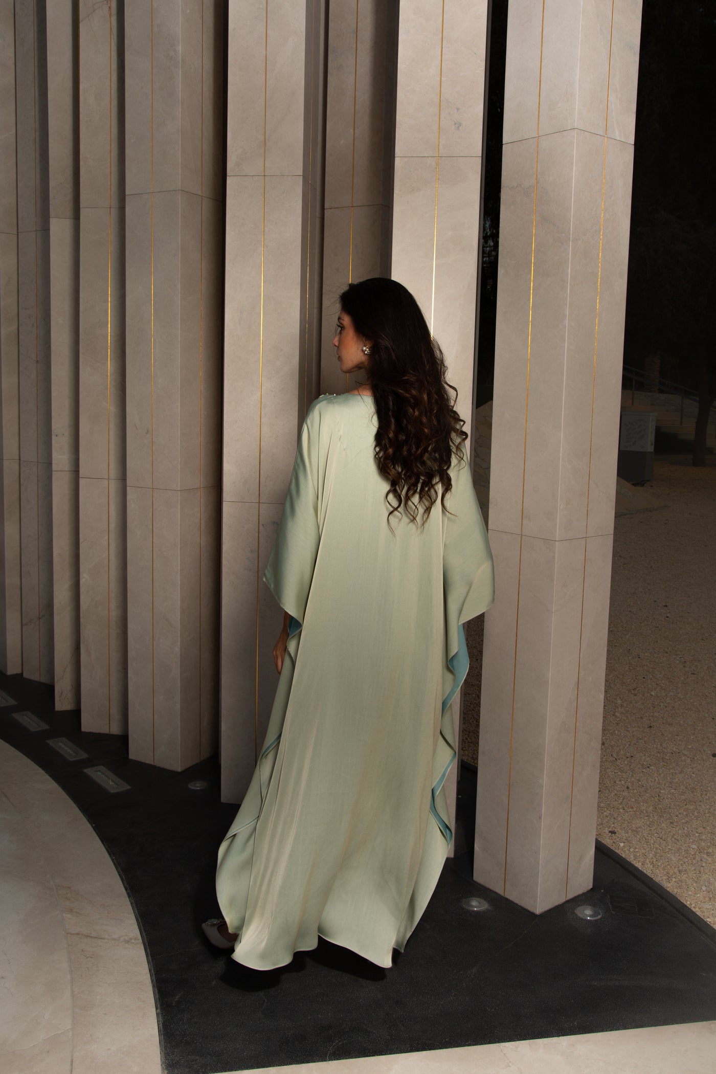 Two Shades Green Kaftan by Dulce couture