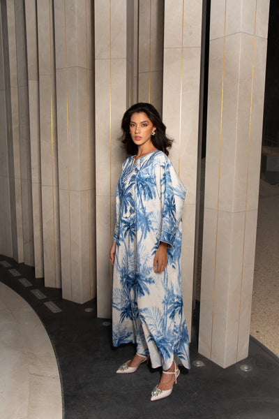 Blue Palm Oversize Kaftan by Dulce Couture