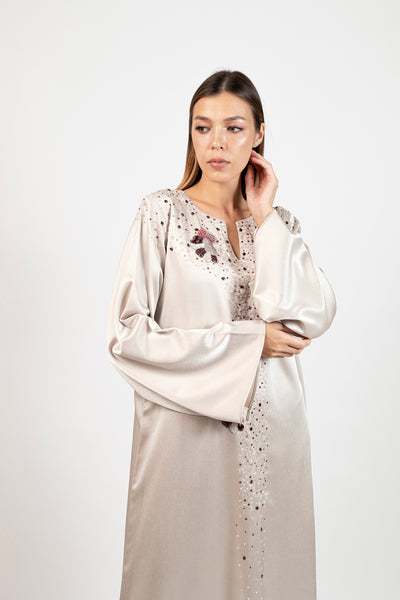 Silk Crepe Long Kaftan  by Dulce Couture