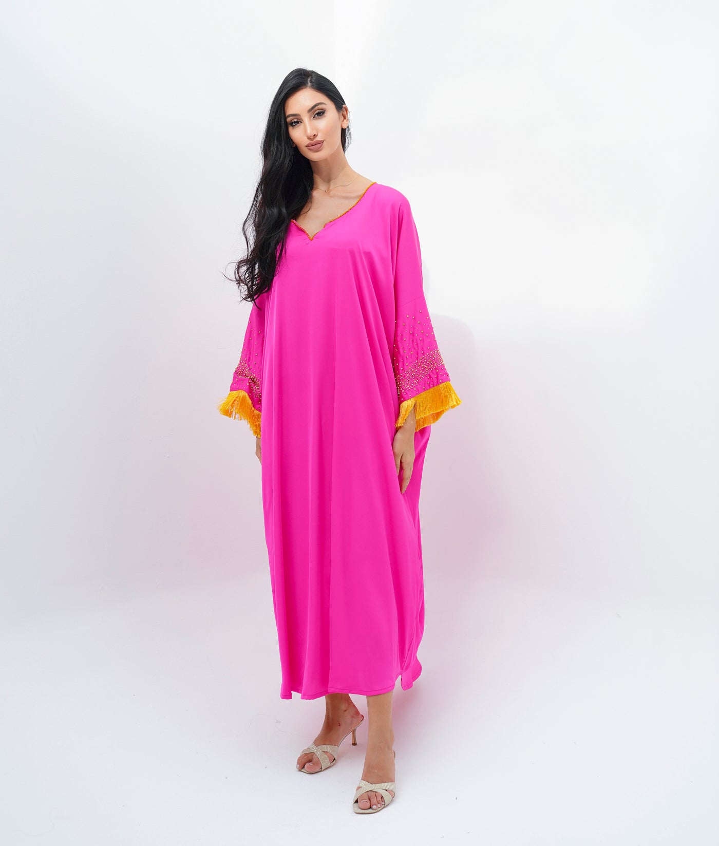 Oversize silk pink kaftan By Dulce Couture