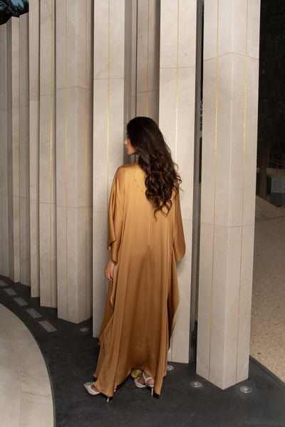 Two Shades Brown Kaftan by Dulce Couture